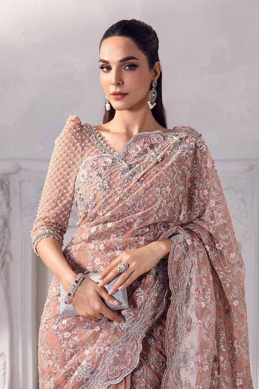 Maria B Embroidered Net Saree – Elegance Redefined ✨