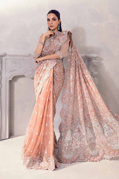 Maria B Embroidered Net Saree – Elegance Redefined ✨