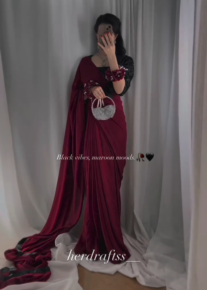 Premium Shamoz Silk Saree  Ready to Wear Elegance