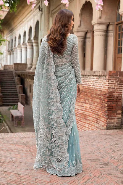 Maria B Embroidered Net Saree – Elegance Redefined ✨